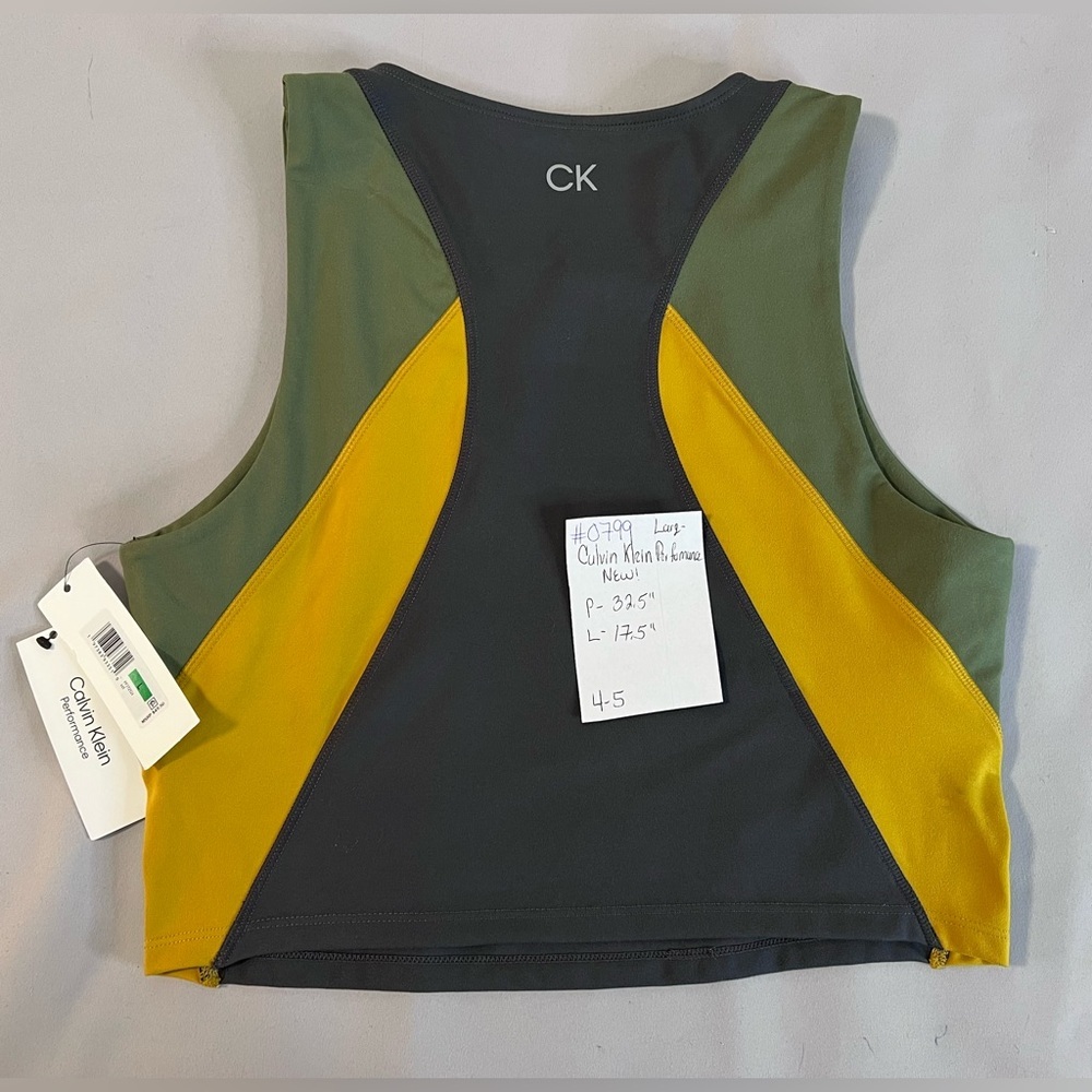 Calvin‎ Klein Performance Embrace Colorblock Cropped Tank Top - Picture 8 of 11